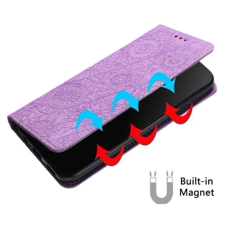 For Xiaomi Poco X4 Pro 5G Ethnic Embossed Adsorption Leather Phone Case(Purple) - Xiaomi Cases by PMC Jewellery | Online Shopping South Africa | PMC Jewellery | Buy Now Pay Later Mobicred