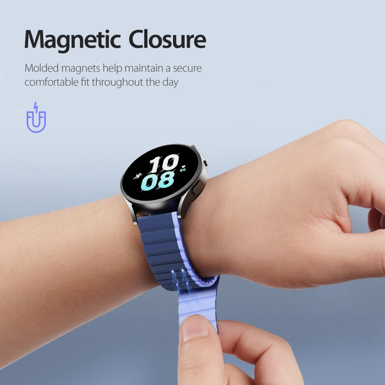 DUX DUCIS Magnetic Silicone Watch Band, Size:22mm(Blue) - 20mm Bands by DUX DUCIS | Online Shopping South Africa | PMC Jewellery | Buy Now Pay Later Mobicred