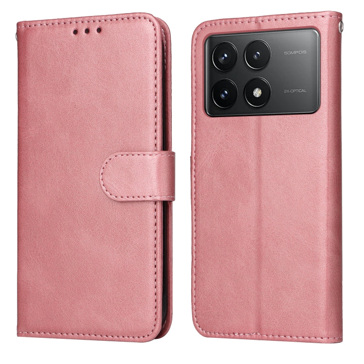 For Xiaomi Redmi K70 / K70 Pro Classic Calf Texture Flip Leather Phone Case(Rose Gold) - K70 Pro Cases by PMC Jewellery | Online Shopping South Africa | PMC Jewellery | Buy Now Pay Later Mobicred