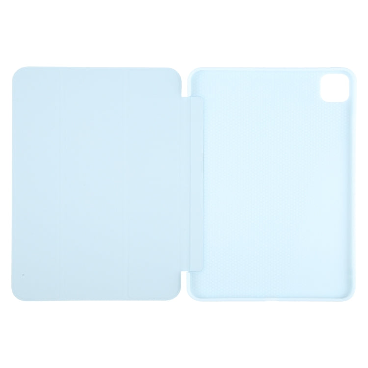 For iPad Air 13 2024 GEBEI 3-folding Holder Shockproof Flip Leather Tablet Case(Sky Blue) - iPad Air 13 2024 Cases by GEBEI | Online Shopping South Africa | PMC Jewellery | Buy Now Pay Later Mobicred