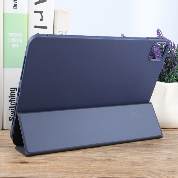 For iPad Pro 13 2024 GEBEI 3-folding Holder Shockproof Flip Leather Tablet Case(Dark Blue) - iPad Pro 13 2024 Cases by GEBEI | Online Shopping South Africa | PMC Jewellery | Buy Now Pay Later Mobicred