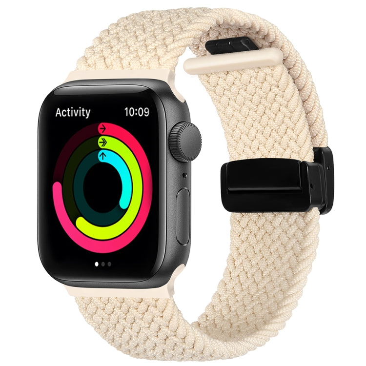 Magnetic Fold Clasp Woven Watch Band For Apple Watch Ultra 2 49mm(Starlight Color) - Watch Bands by PMC Jewellery | Online Shopping South Africa | PMC Jewellery | Buy Now Pay Later Mobicred