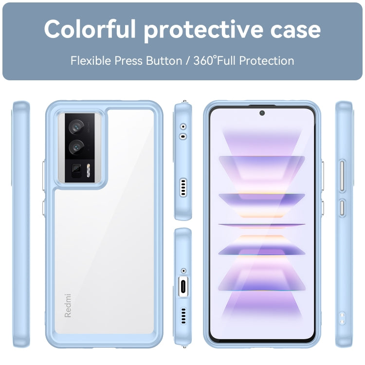 For Xiaomi Poco F5 Pro Colorful Series Acrylic Hybrid TPU Phone Case(Blue) - Xiaomi Cases by PMC Jewellery | Online Shopping South Africa | PMC Jewellery | Buy Now Pay Later Mobicred