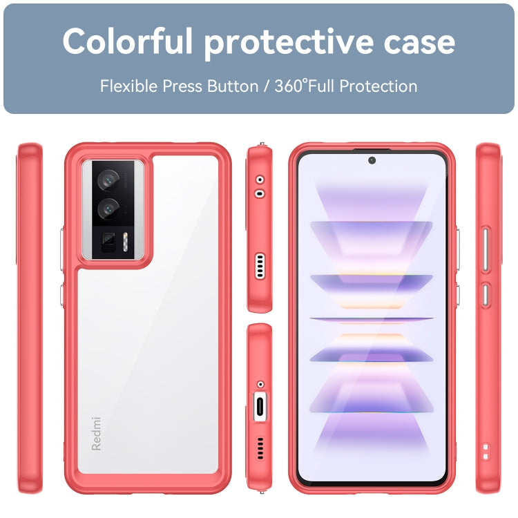 For Xiaomi Poco F5 Pro Colorful Series Acrylic Hybrid TPU Phone Case(Red) - Xiaomi Cases by PMC Jewellery | Online Shopping South Africa | PMC Jewellery | Buy Now Pay Later Mobicred