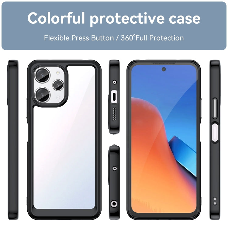 For Xiaomi Redmi 12R Colorful Series Acrylic Hybrid TPU Phone Case(Black) - Xiaomi Cases by PMC Jewellery | Online Shopping South Africa | PMC Jewellery | Buy Now Pay Later Mobicred