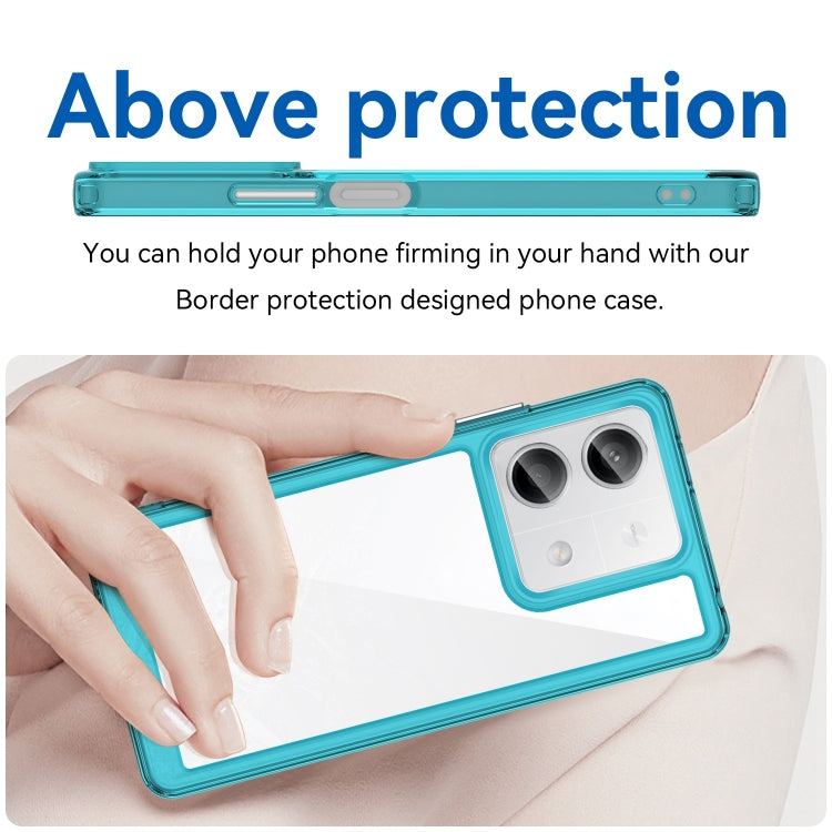 For Xiaomi Redmi Note 13 5G Colorful Series Acrylic Hybrid TPU Phone Case(Transparent Blue) - Note 13 Cases by PMC Jewellery | Online Shopping South Africa | PMC Jewellery | Buy Now Pay Later Mobicred