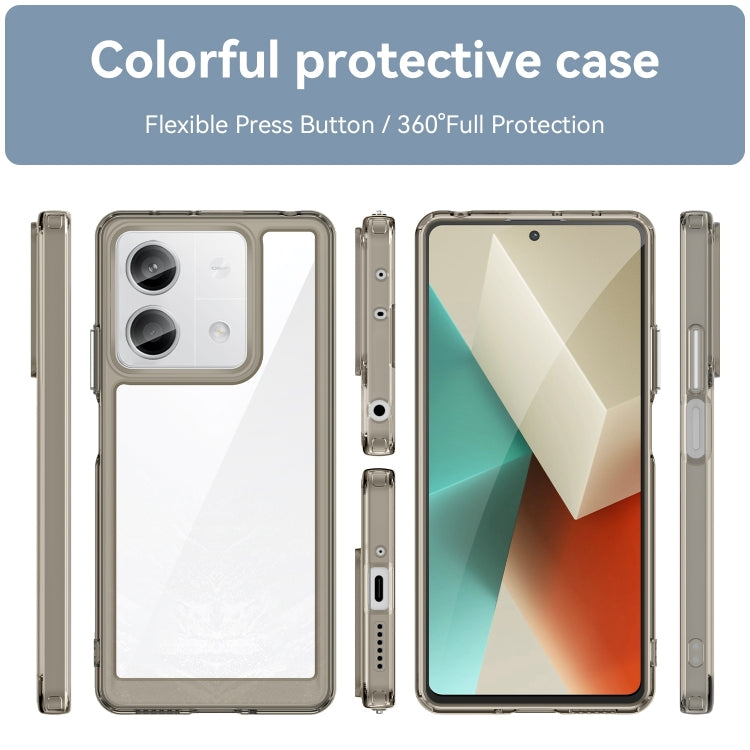 For Xiaomi Redmi Note 13 5G Colorful Series Acrylic Hybrid TPU Phone Case(Transparent Grey) - Note 13 Cases by PMC Jewellery | Online Shopping South Africa | PMC Jewellery | Buy Now Pay Later Mobicred