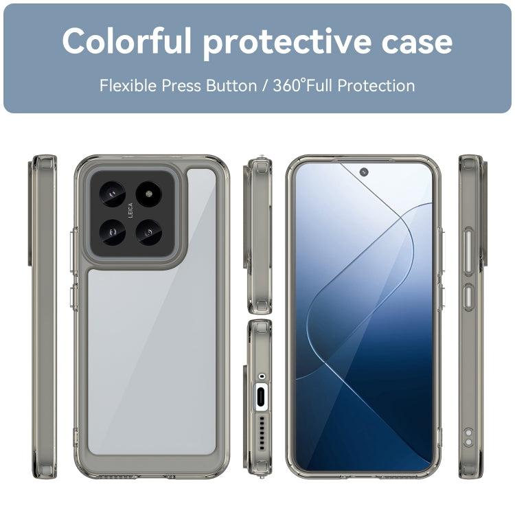 For Xiaomi 14 Colorful Series Acrylic Hybrid TPU Phone Case(Transparent Grey) - 14 Cases by PMC Jewellery | Online Shopping South Africa | PMC Jewellery | Buy Now Pay Later Mobicred