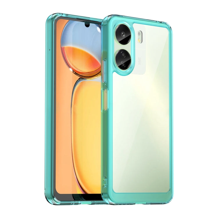 For Xiaomi Redmi 13C 4G Colorful Series Acrylic Hybrid TPU Phone Case(Transparent Blue) - 13C Cases by PMC Jewellery | Online Shopping South Africa | PMC Jewellery | Buy Now Pay Later Mobicred