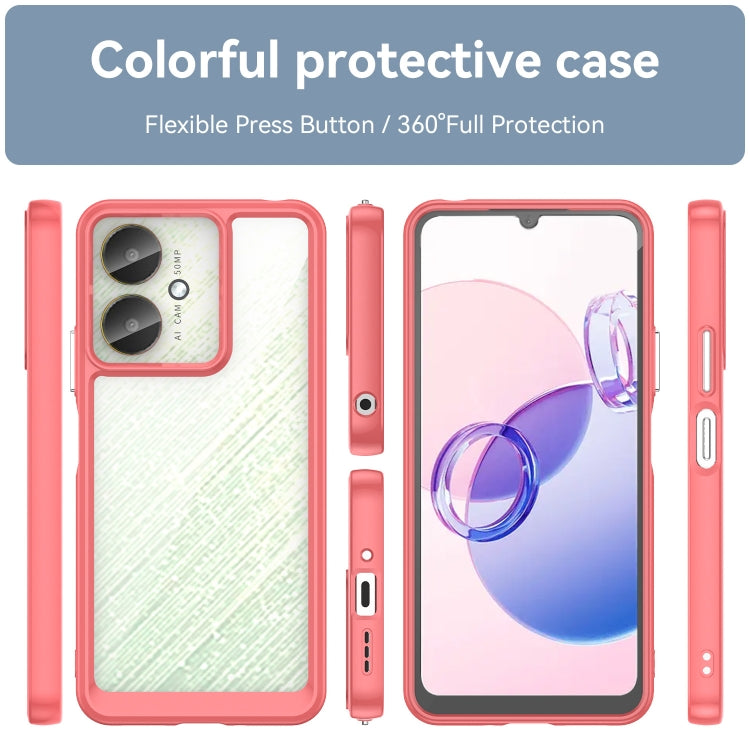 For Xiaomi Redmi 13R 5G Colorful Series Acrylic Hybrid TPU Phone Case(Red) - 13R Cases by PMC Jewellery | Online Shopping South Africa | PMC Jewellery | Buy Now Pay Later Mobicred