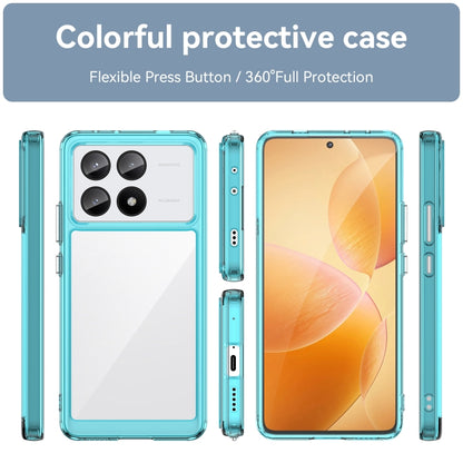 For Xiaomi Redmi K70E Colorful Series Acrylic Hybrid TPU Phone Case(Transparent Blue) - K70E Cases by PMC Jewellery | Online Shopping South Africa | PMC Jewellery | Buy Now Pay Later Mobicred