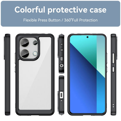 For Xiaomi Redmi Note 13 4G Global Colorful Series Acrylic Hybrid TPU Phone Case(Black) - Note 13 Cases by PMC Jewellery | Online Shopping South Africa | PMC Jewellery | Buy Now Pay Later Mobicred