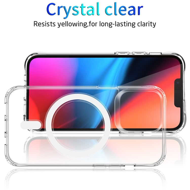 For iPhone 15 Pro MagSafe Magnetic Four Corner Airbags Phone Case(Transparent) - iPhone 15 Pro Cases by PMC Jewellery | Online Shopping South Africa | PMC Jewellery