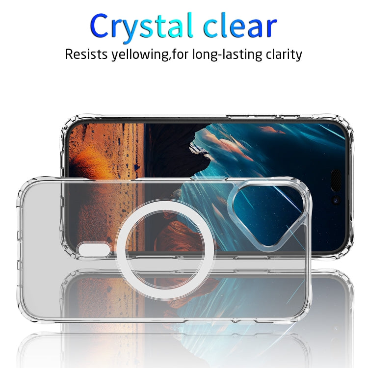 For iPhone 16 Plus Four Corner Airbags MagSafe Magnetic Phone Case(Transparent) - iPhone 16 Plus Cases by PMC Jewellery | Online Shopping South Africa | PMC Jewellery | Buy Now Pay Later Mobicred