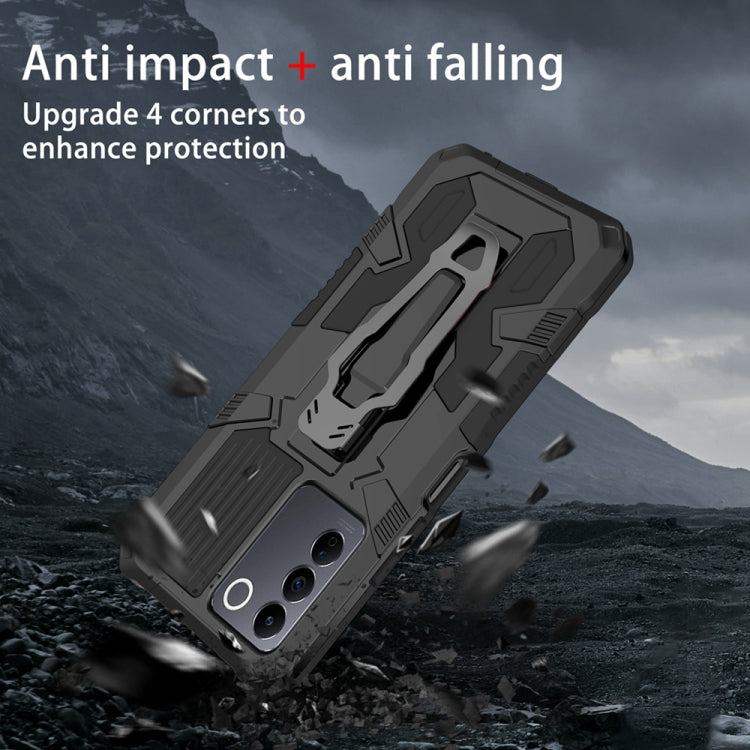 For vivo V27e Armor Warrior Shockproof PC + TPU Phone Case(Black) - vivo Cases by PMC Jewellery | Online Shopping South Africa | PMC Jewellery | Buy Now Pay Later Mobicred