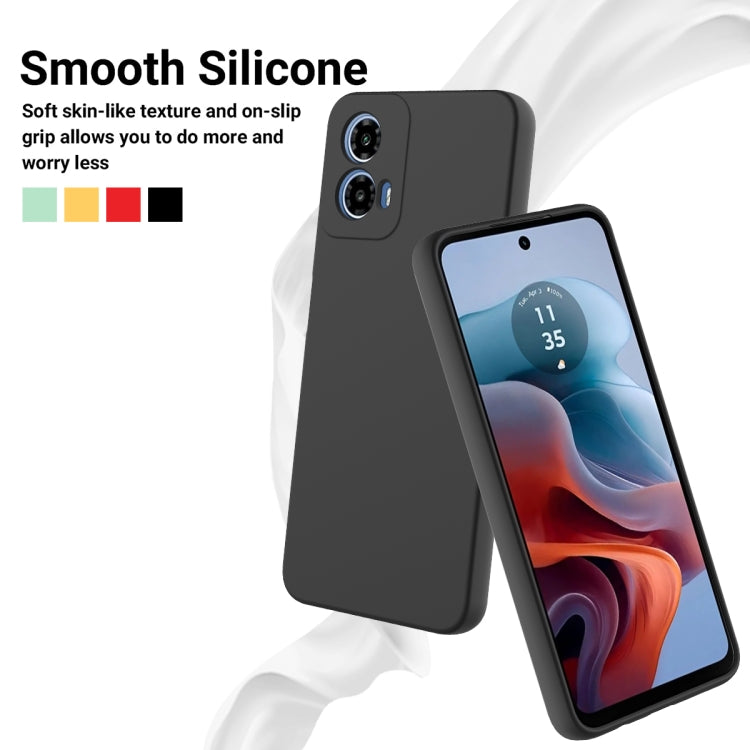 For Motorola Moto G Power 2024 Pure Color Liquid Silicone Shockproof Phone Case(Black) - Motorola Cases by PMC Jewellery | Online Shopping South Africa | PMC Jewellery | Buy Now Pay Later Mobicred