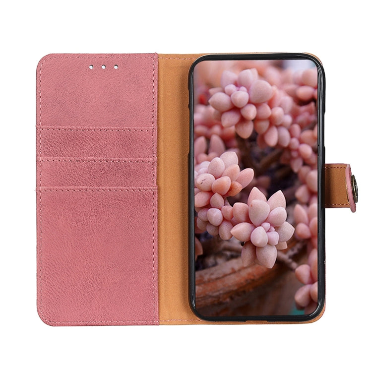 For OPPO A1 5G KHAZNEH Cowhide Texture Flip Leather Phone Case(Pink) - OPPO Cases by PMC Jewellery | Online Shopping South Africa | PMC Jewellery | Buy Now Pay Later Mobicred