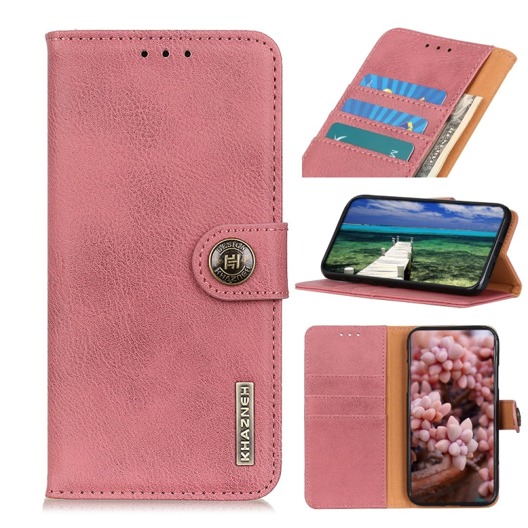 For OPPO A38 4G KHAZNEH Cowhide Texture Flip Leather Phone Case(Pink) - A38 Cases by PMC Jewellery | Online Shopping South Africa | PMC Jewellery | Buy Now Pay Later Mobicred