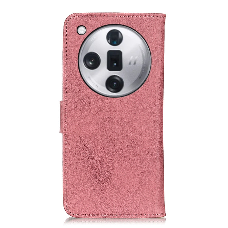 For OPPO Find X7 Pro / Find X7 Ultra KHAZNEH Cowhide Texture Flip Leather Phone Case(Pink) - Find X7 Ultra Cases by PMC Jewellery | Online Shopping South Africa | PMC Jewellery | Buy Now Pay Later Mobicred