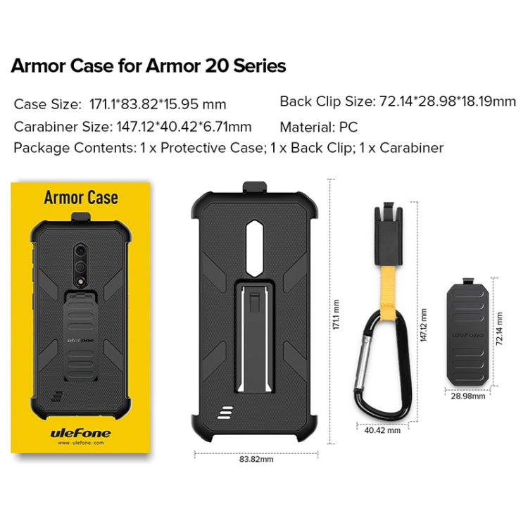 For Ulefone Armor X12 Pro Ulefone Back Clip Phone Case with Carabiner(Black) - Ulefone Cases by Ulefone | Online Shopping South Africa | PMC Jewellery | Buy Now Pay Later Mobicred