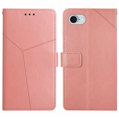 For iPhone SE 2024 HT01 Y-shaped Pattern Flip Leather Phone Case(Pink) - More iPhone Cases by PMC Jewellery | Online Shopping South Africa | PMC Jewellery | Buy Now Pay Later Mobicred