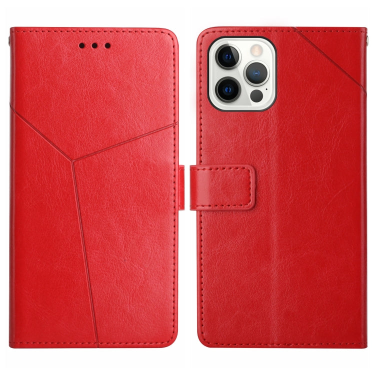 For iPhone 16 Pro HT01 Y-shaped Pattern Flip Leather Phone Case(Red) - iPhone 16 Pro Cases by PMC Jewellery | Online Shopping South Africa | PMC Jewellery | Buy Now Pay Later Mobicred