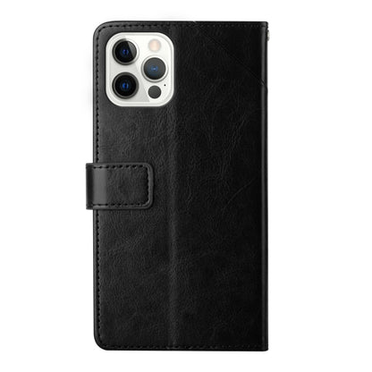 For iPhone 16 Pro HT01 Y-shaped Pattern Flip Leather Phone Case(Black) - iPhone 16 Pro Cases by PMC Jewellery | Online Shopping South Africa | PMC Jewellery | Buy Now Pay Later Mobicred