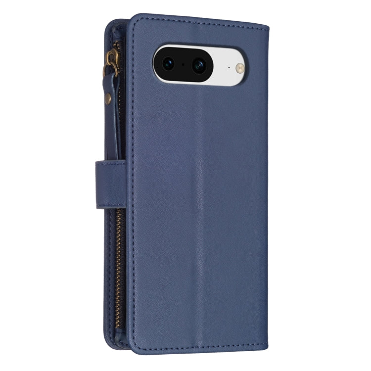 For Google Pixel 8 9 Card Slots Zipper Wallet Leather Flip Phone Case(Blue) - Google Cases by PMC Jewellery | Online Shopping South Africa | PMC Jewellery | Buy Now Pay Later Mobicred