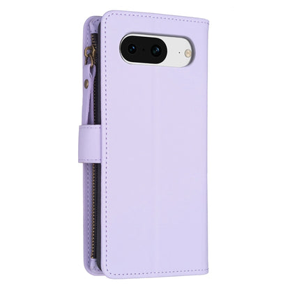 For Google Pixel 8 9 Card Slots Zipper Wallet Leather Flip Phone Case(Light Purple) - Google Cases by PMC Jewellery | Online Shopping South Africa | PMC Jewellery | Buy Now Pay Later Mobicred