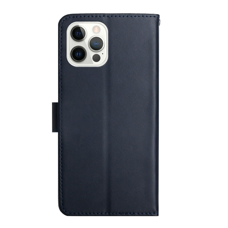 For iPhone 16 Pro Max Genuine Leather Fingerprint-proof Flip Phone Case(Blue) - iPhone 16 Pro Max Cases by PMC Jewellery | Online Shopping South Africa | PMC Jewellery | Buy Now Pay Later Mobicred