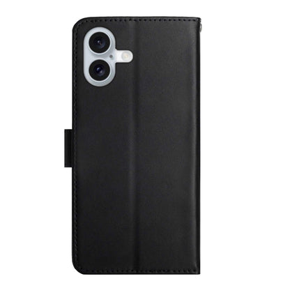 For iPhone 16 Plus Genuine Leather Fingerprint-proof Flip Phone Case(Black) - iPhone 16 Plus Cases by PMC Jewellery | Online Shopping South Africa | PMC Jewellery | Buy Now Pay Later Mobicred