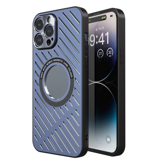 For iPhone 14 Pro R-JUST RJ57 CD Pattern MagSafe Cooling Phone Case(Blue) - iPhone 14 Pro Cases by R-JUST | Online Shopping South Africa | PMC Jewellery