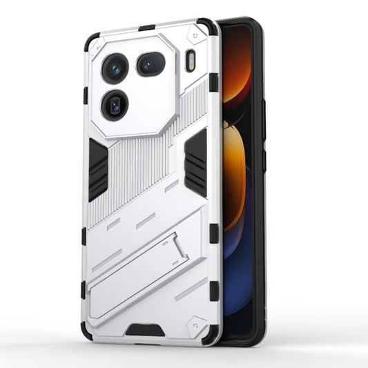 For vivo iQOO 12 5G Punk Armor 2 in 1 PC + TPU Phone Case with Holder(White) - iQOO 12 Cases by PMC Jewellery | Online Shopping South Africa | PMC Jewellery