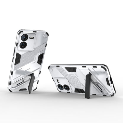 For vivo iQOO Z9 5G Punk Armor 2 in 1 PC + TPU Phone Case with Holder(White) - vivo Cases by PMC Jewellery | Online Shopping South Africa | PMC Jewellery