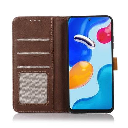 For iPhone 16 Pro Stitching Thread Calf Texture Leather Phone Case(Coffee) - iPhone 16 Pro Cases by PMC Jewellery | Online Shopping South Africa | PMC Jewellery | Buy Now Pay Later Mobicred