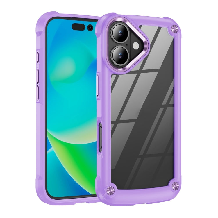 For iPhone 16 TPU + PC Lens Protection Phone Case(Purple) - iPhone 16 Cases by PMC Jewellery | Online Shopping South Africa | PMC Jewellery | Buy Now Pay Later Mobicred