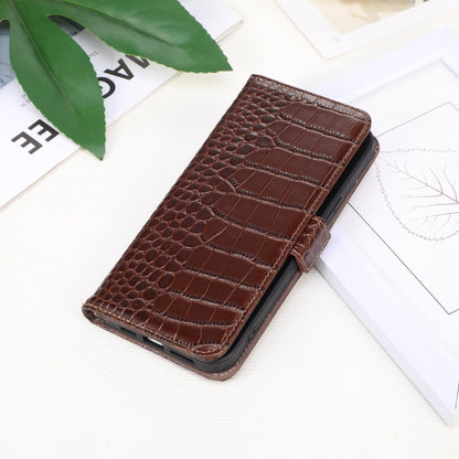 For iPhone 16 Crocodile Top Layer Cowhide Leather Phone Case(Brown) - iPhone 16 Cases by PMC Jewellery | Online Shopping South Africa | PMC Jewellery | Buy Now Pay Later Mobicred