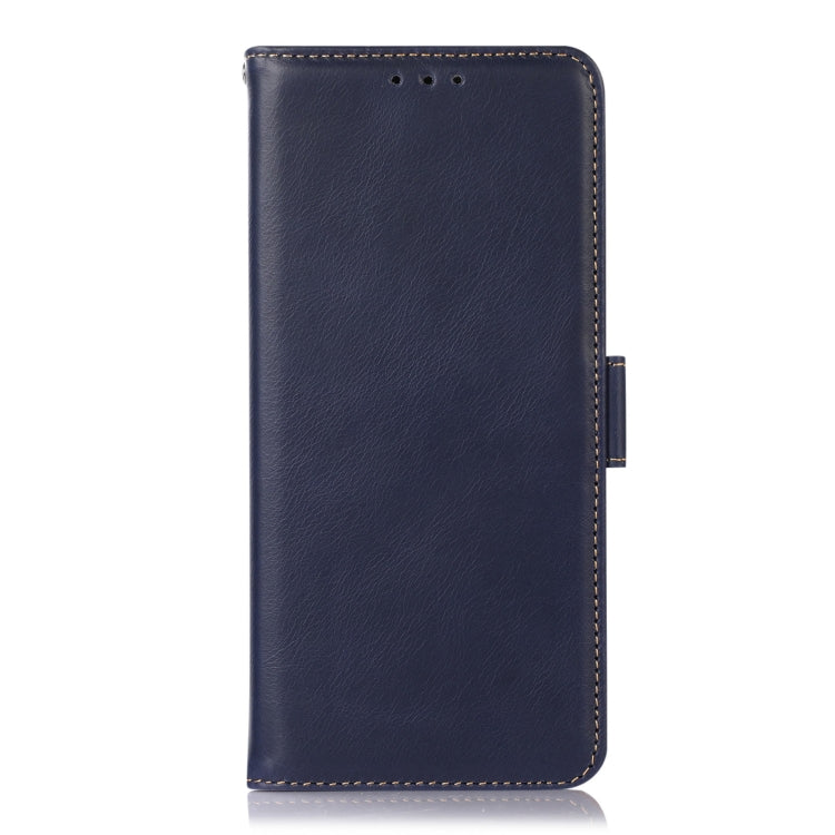 For iPhone 16 Pro Max Crazy Horse Top Layer Cowhide Leather Phone Case(Blue) - iPhone 16 Pro Max Cases by PMC Jewellery | Online Shopping South Africa | PMC Jewellery | Buy Now Pay Later Mobicred