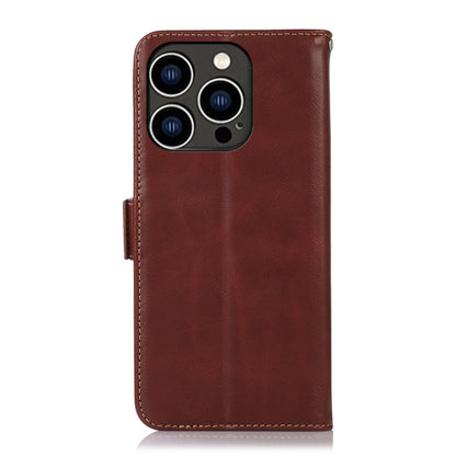 For iPhone 16 Pro Crazy Horse Top Layer Cowhide Leather Phone Case(Brown) - iPhone 16 Pro Cases by PMC Jewellery | Online Shopping South Africa | PMC Jewellery | Buy Now Pay Later Mobicred