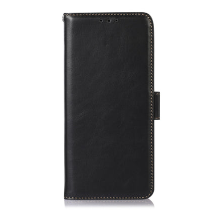 For iPhone 16 Plus Crazy Horse Top Layer Cowhide Leather Phone Case(Black) - iPhone 16 Plus Cases by PMC Jewellery | Online Shopping South Africa | PMC Jewellery | Buy Now Pay Later Mobicred