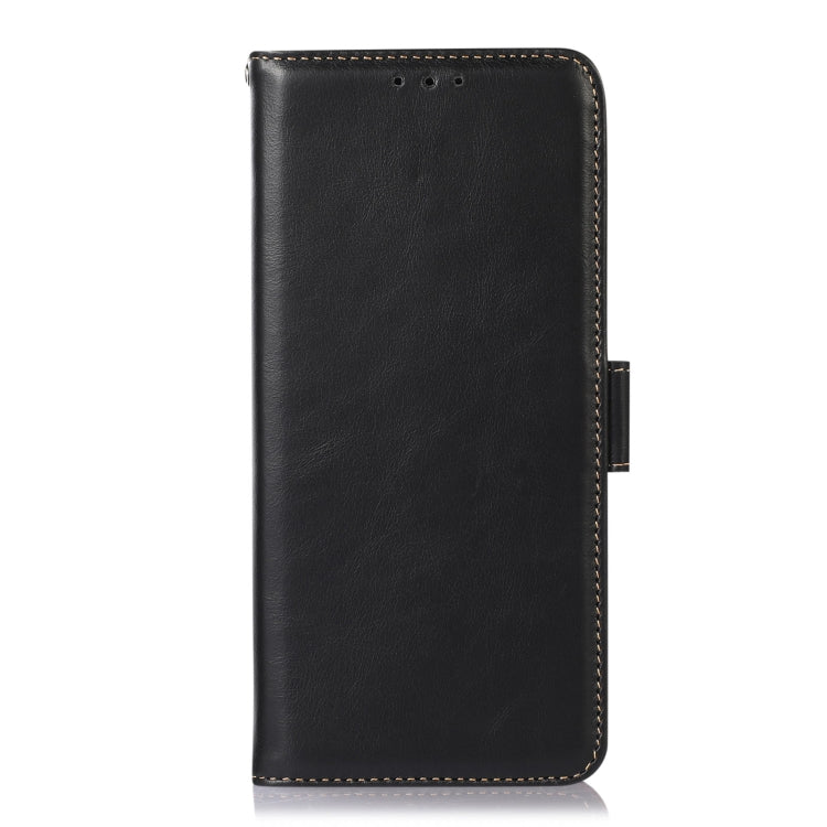 For iPhone 16 Crazy Horse Top Layer Cowhide Leather Phone Case(Black) - iPhone 16 Cases by PMC Jewellery | Online Shopping South Africa | PMC Jewellery | Buy Now Pay Later Mobicred