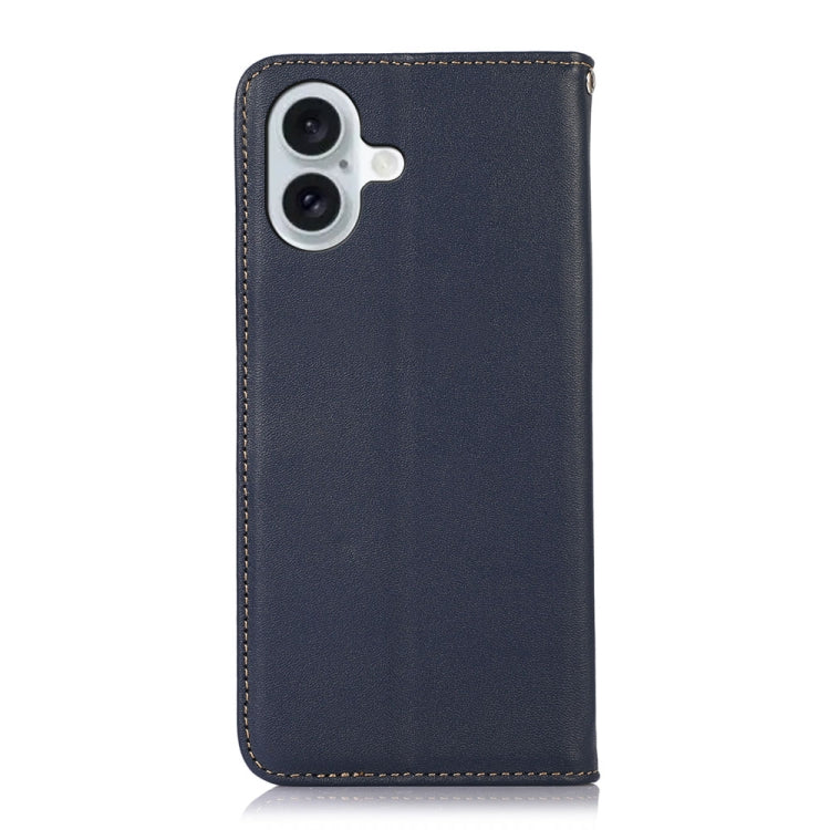 For iPhone 16 Plus KHAZNEH Nappa Top Layer Cowhide Leather Phone Case(Blue) - iPhone 16 Plus Cases by PMC Jewellery | Online Shopping South Africa | PMC Jewellery | Buy Now Pay Later Mobicred