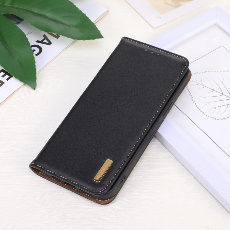 For iPhone 16 Plus KHAZNEH Nappa Top Layer Cowhide Leather Phone Case(Black) - iPhone 16 Plus Cases by PMC Jewellery | Online Shopping South Africa | PMC Jewellery | Buy Now Pay Later Mobicred