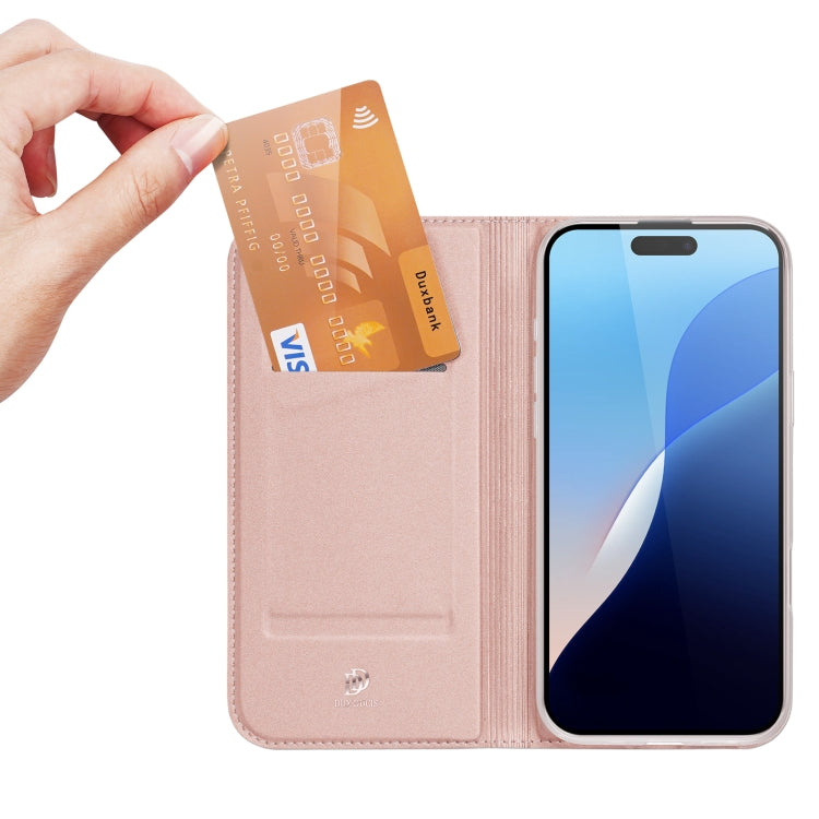 For iPhone 16 Pro DUX DUCIS Skin Pro Series Flip Leather Phone Case(Rose Gold) - iPhone 16 Pro Cases by DUX DUCIS | Online Shopping South Africa | PMC Jewellery | Buy Now Pay Later Mobicred