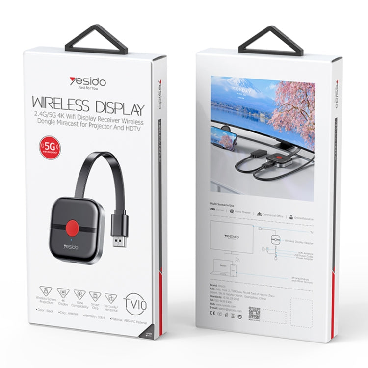 Yesido TV10 HD Wireless Screen Display Receiver, Specification:2.4G+4K(Black) - Wireless Display Dongle by Yesido | Online Shopping South Africa | PMC Jewellery | Buy Now Pay Later Mobicred