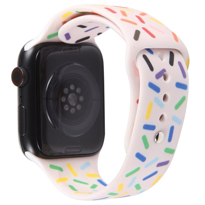 Rainbow Raindrops Silicone Watch Band For Apple Watch SE 2023 44mm(Pink) - Watch Bands by PMC Jewellery | Online Shopping South Africa | PMC Jewellery