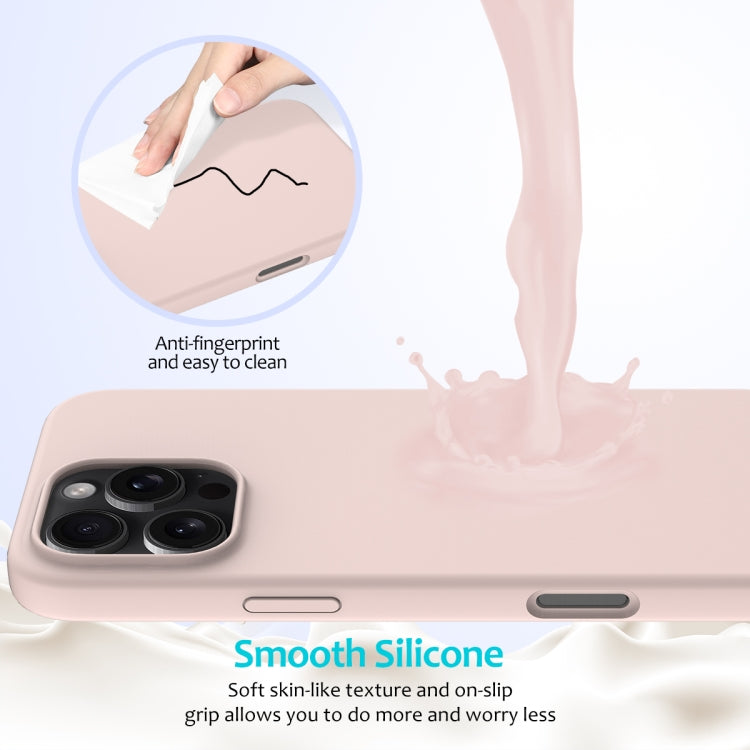 For iPhone 16 Pro Max Solid Color Silicone Phone Case(Sand Pink) - More iPhone Cases by PMC Jewellery | Online Shopping South Africa | PMC Jewellery | Buy Now Pay Later Mobicred