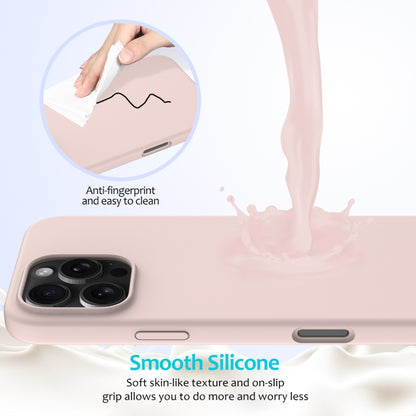 For iPhone 16 Pro Max Solid Color Silicone Phone Case(Sand Pink) - More iPhone Cases by PMC Jewellery | Online Shopping South Africa | PMC Jewellery | Buy Now Pay Later Mobicred