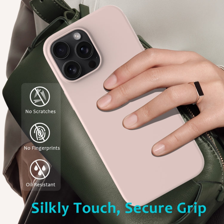 For iPhone 16 Pro Max Solid Color Silicone Phone Case(Sand Pink) - More iPhone Cases by PMC Jewellery | Online Shopping South Africa | PMC Jewellery | Buy Now Pay Later Mobicred