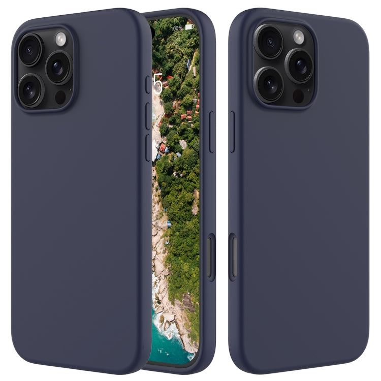 For iPhone 16 Pro Max Solid Color Silicone Phone Case(Midnight Blue) - More iPhone Cases by PMC Jewellery | Online Shopping South Africa | PMC Jewellery | Buy Now Pay Later Mobicred